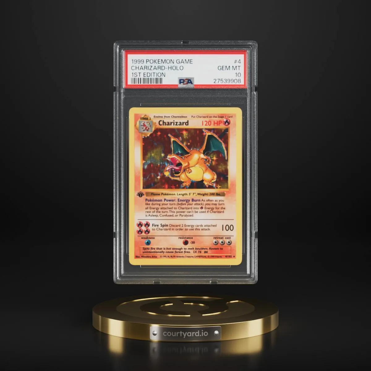 High-value PSA graded Charizard Pokémon card displayed alongside its digital NFT twin on TCGOnChain platform for RWA tokenization and crypto trading