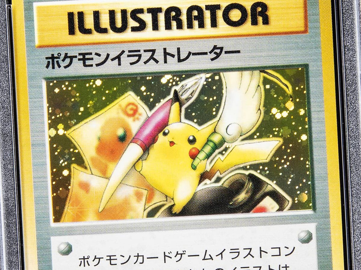 Ultra-rare Pikachu Illustrator Pokémon card high-resolution close-up, showcasing its legendary status and immense collector value for RWA tokenization on TCGOnChain blockchain